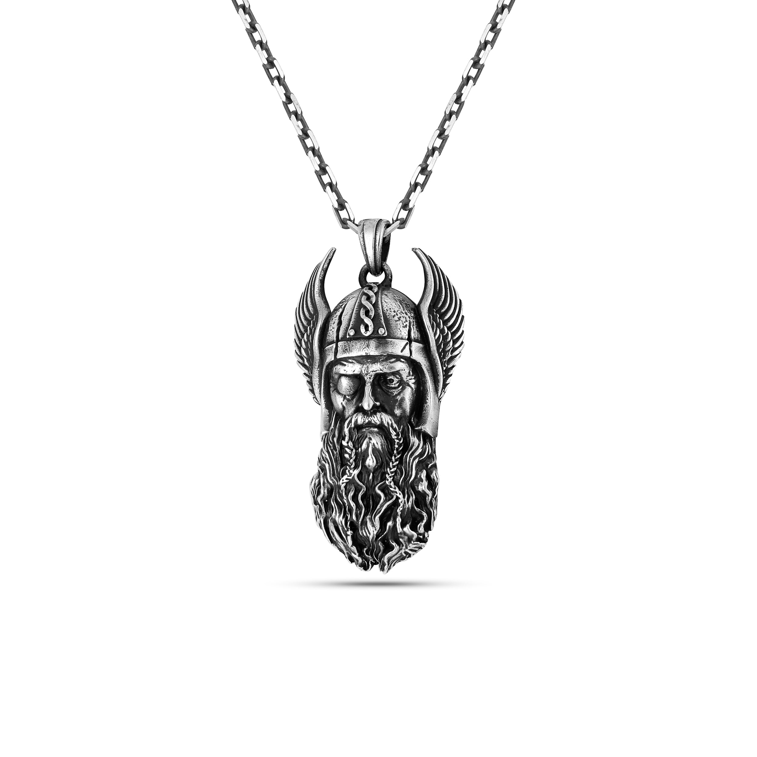 3D Odin Necklace in Sterling Silver