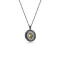 3D Skull Circular 14K Sterling Silver in Sterling Silver & 14K Gold