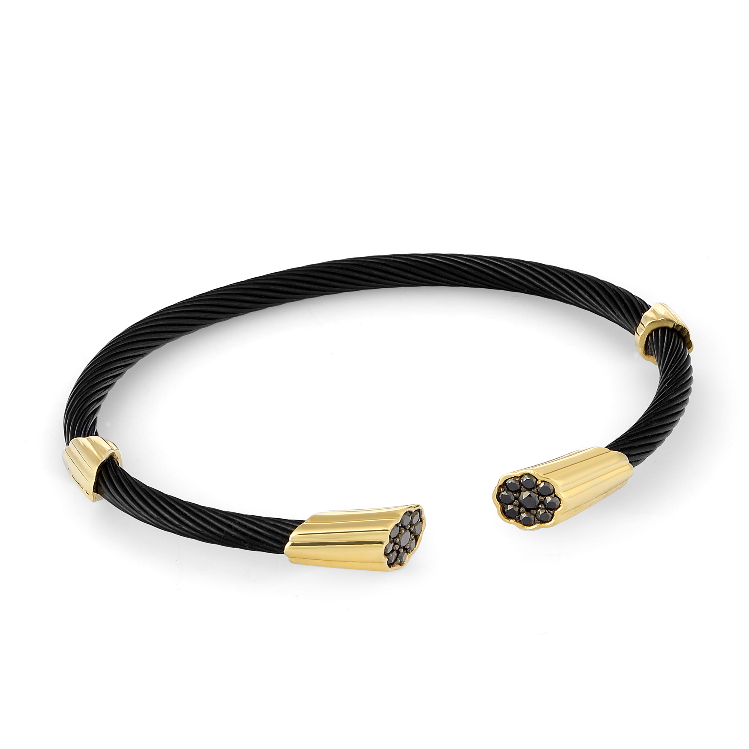 Auger Stl Cuff Black Diamond in 14K Gold