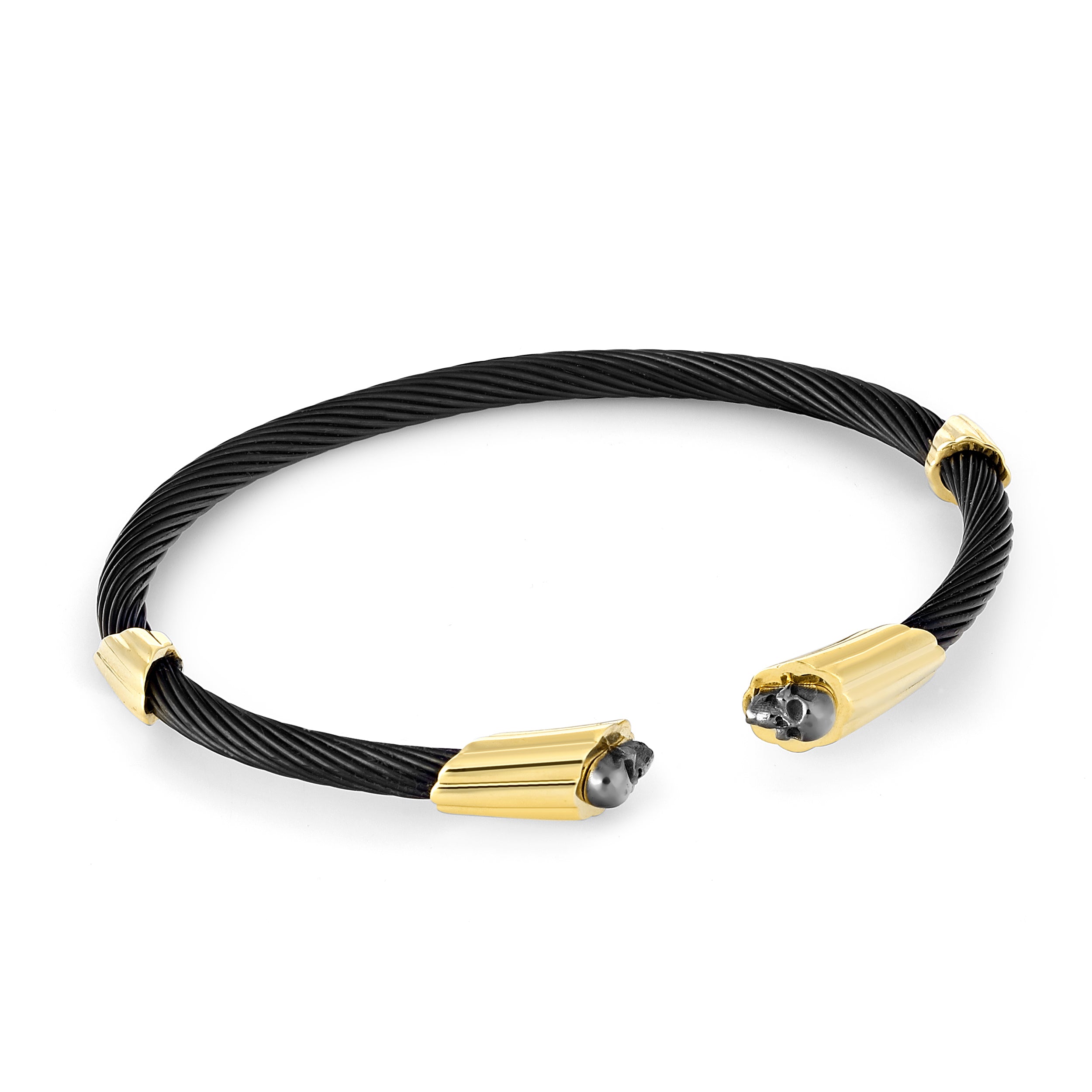 Auger Stl Cuff Skull in 14K Gold