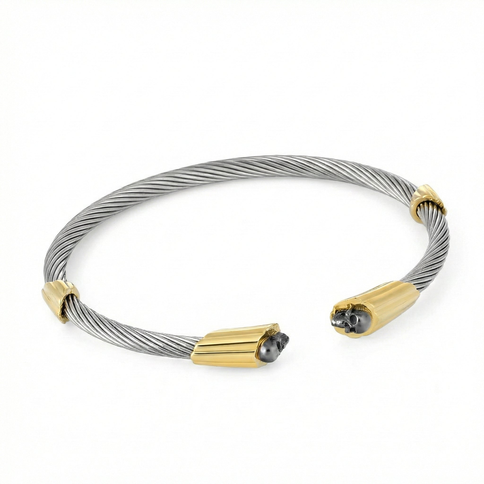 Auger Stl Cuff Skull in 14K Gold