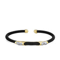 Braided Steel Cuff Eagle in 14K Gold
