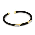 Braided Stl Cuff Black Diamond in 14K Gold