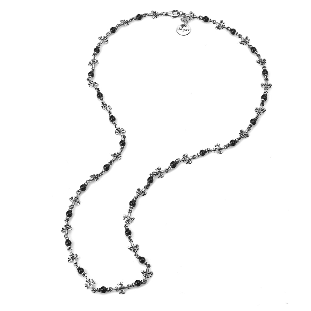 Fleur de Lis Gemstone Necklace in Sterling Silver