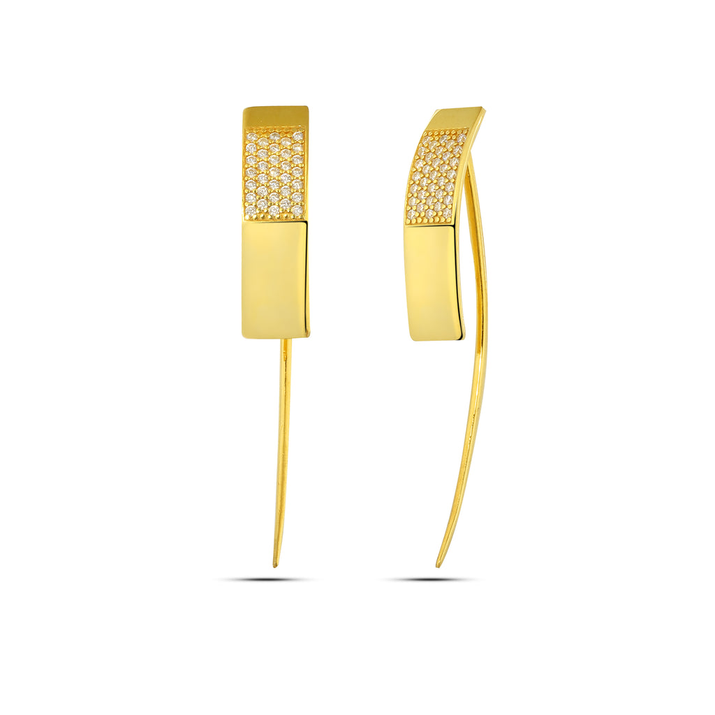 Amy Pave Earring in Sterling Silver