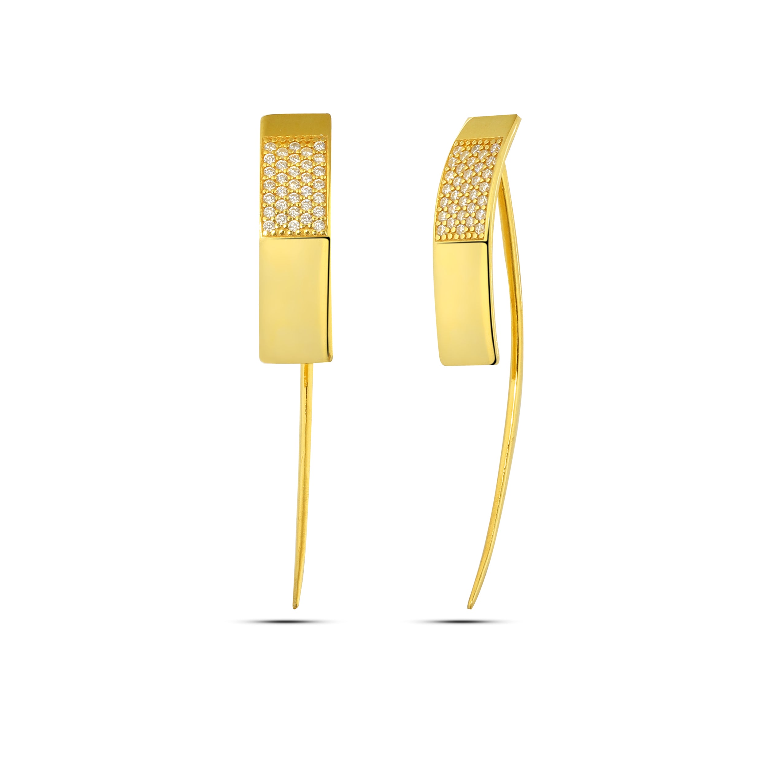 Amy Pave Earring in Sterling Silver