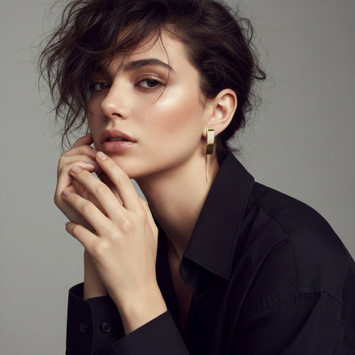 Amy Pave Earring in Sterling Silver