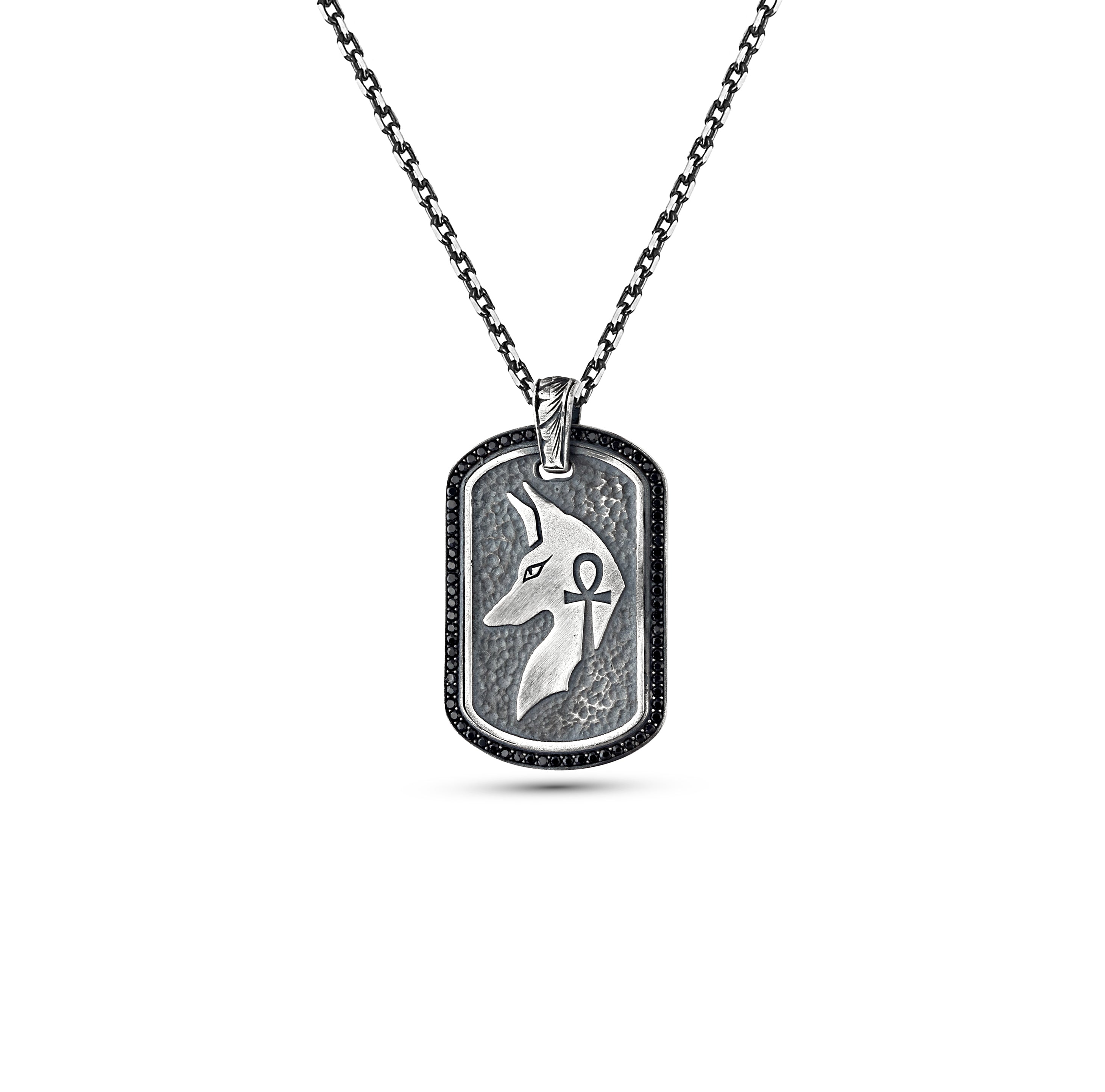 Anubis Zircon Necklace in Sterling Silver
