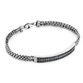 Arc Double Zircon Dy Chain Bracelet in Sterling Silver
