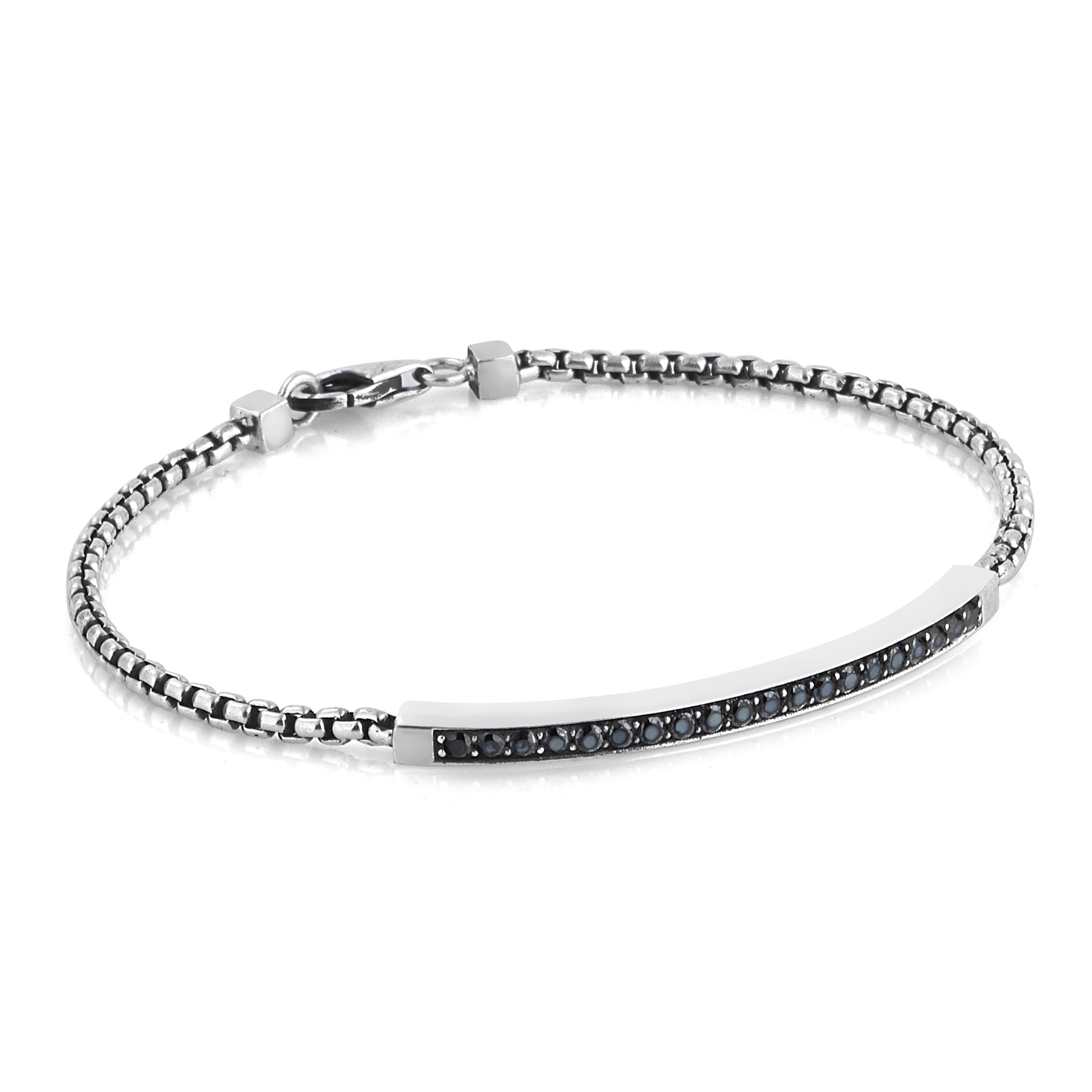 Arc Single Zircon Dy Chain Bracelet in Sterling Silver