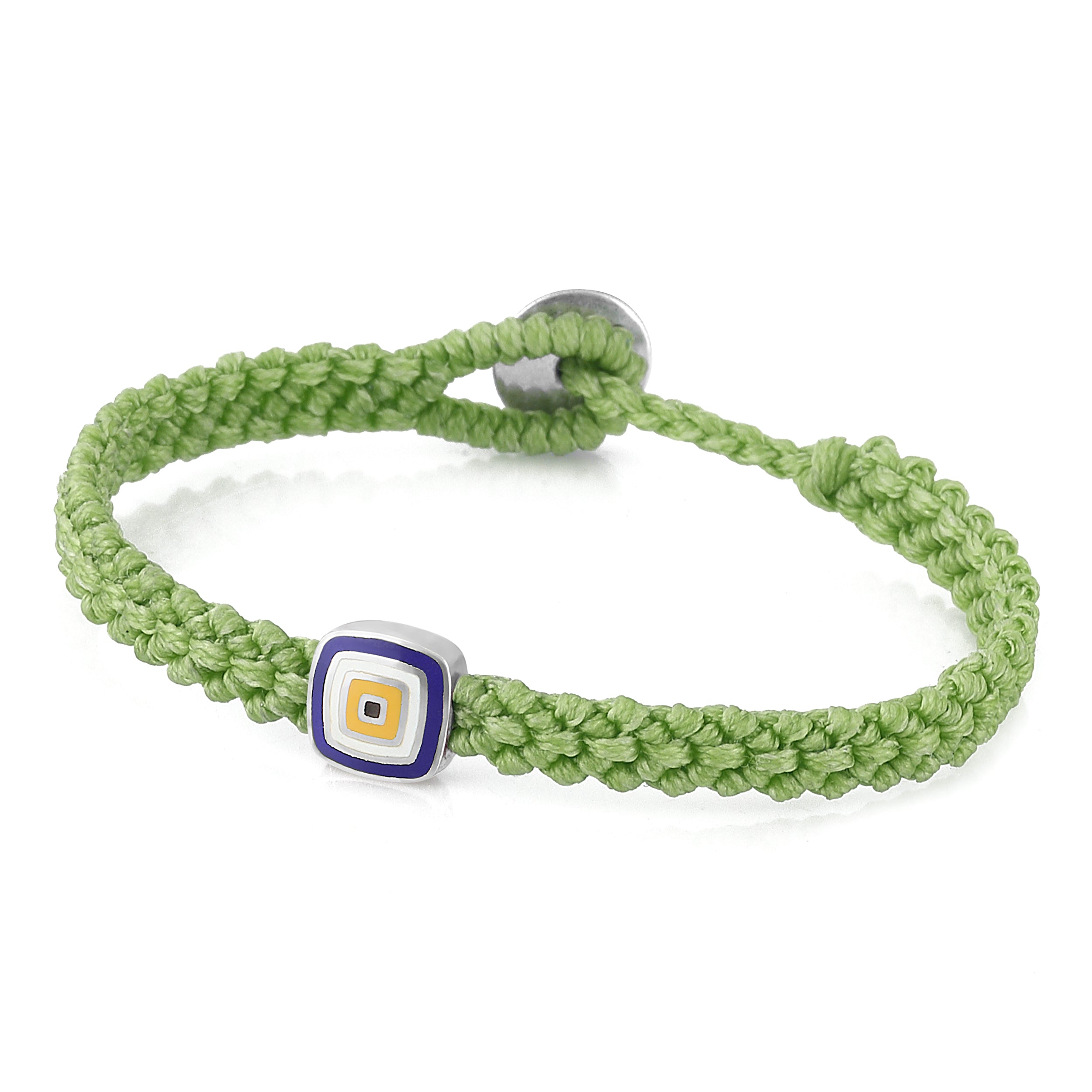 Evil Eye Square Bracelet in Sterling Silver