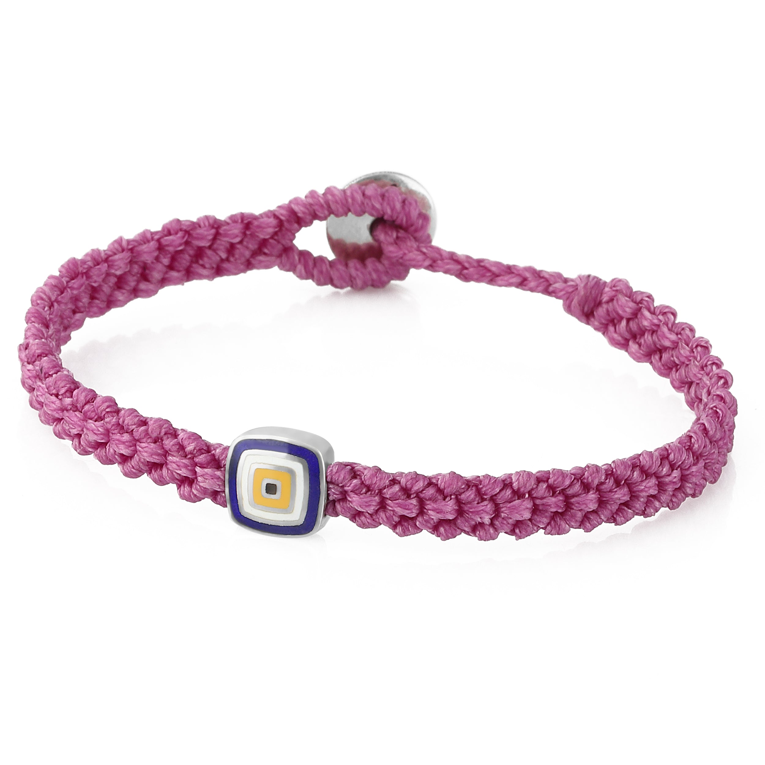 Evil Eye Square Bracelet in Sterling Silver