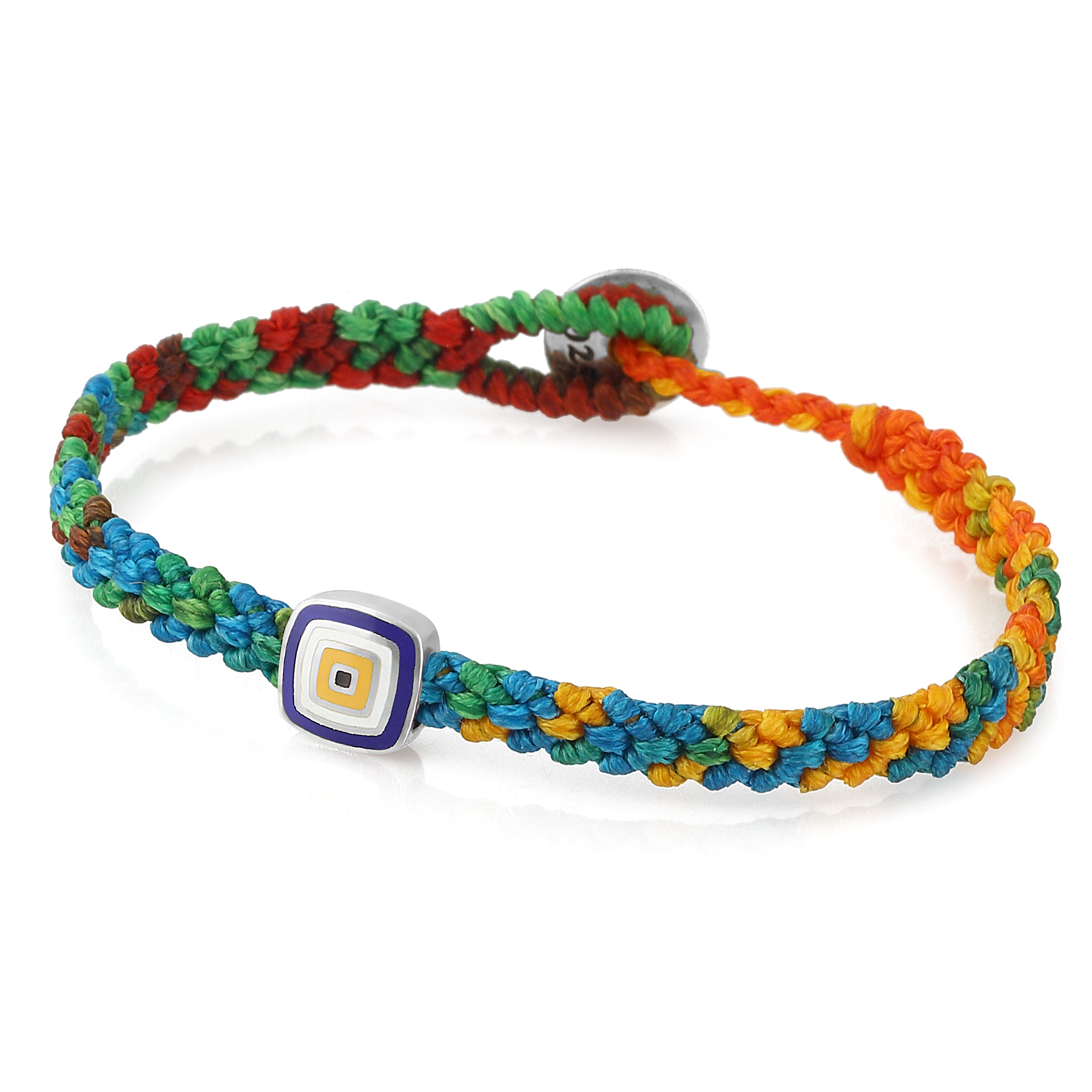 Evil Eye Square Bracelet in Sterling Silver