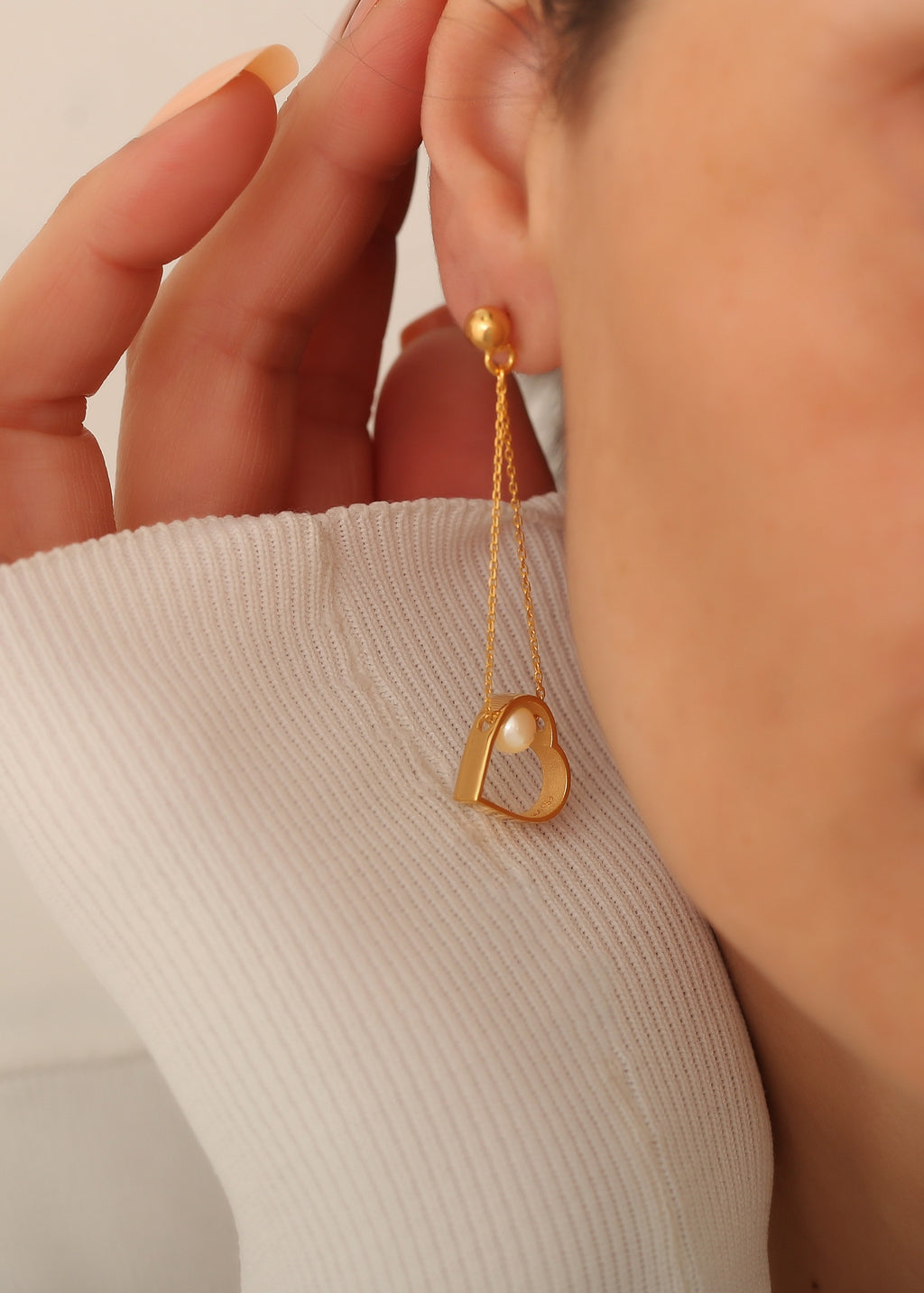 Heart Mp Earring in Sterling Silver