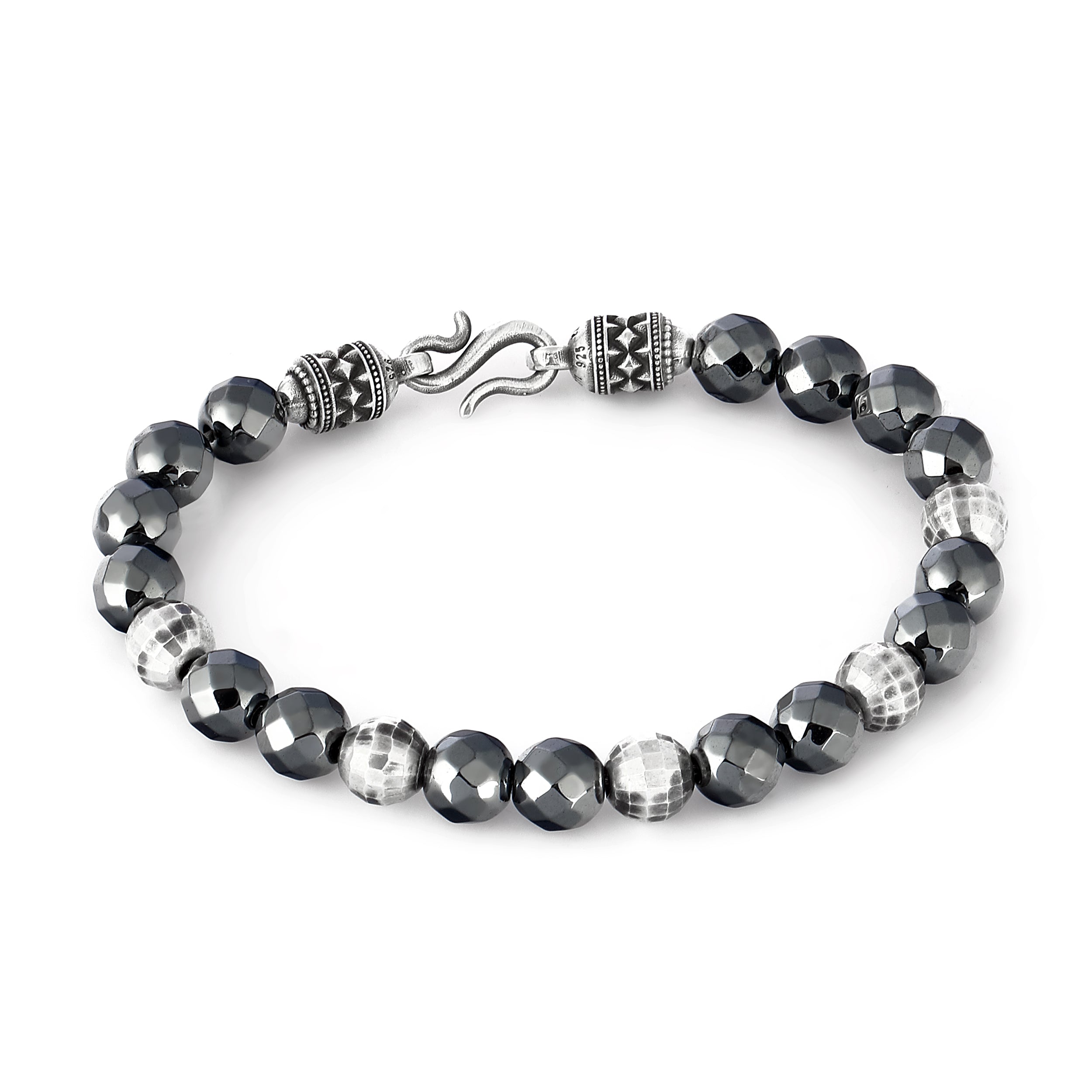 Bjorn Fst Gem Stone Silver Ball Bracelet in Sterling Silver