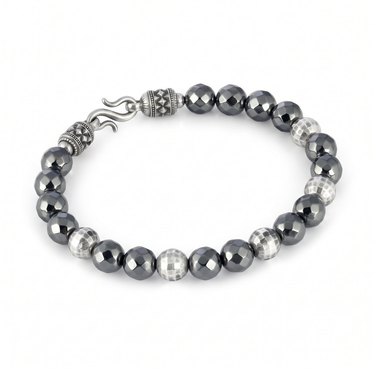Bjorn Fst Silver Ball Hematite Bracelet, Sterling Silver