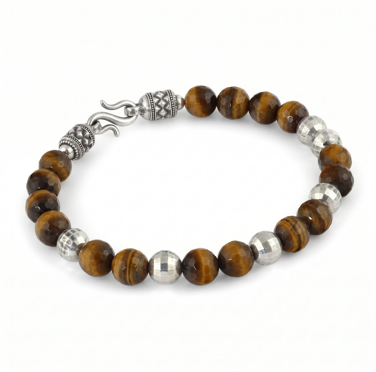 Bjorn Fst Silver Ball Tiger Eye Bracelet, Sterling Silver