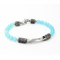 Bjorn Pipe Bridge Gem Stone Bracelet in Sterling Silver
