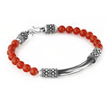 Bjorn Pipe Bridge Gem Stone Bracelet in Sterling Silver