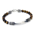 Bjorn Pipe Bridge Gem Stone Bracelet in Sterling Silver
