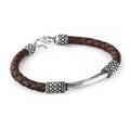 Bjorn Pipe Bridge Leather Bracelet in Sterling Silver
