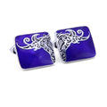 Boga Tribal Pavé Set Cufflinks in Sterling Silver