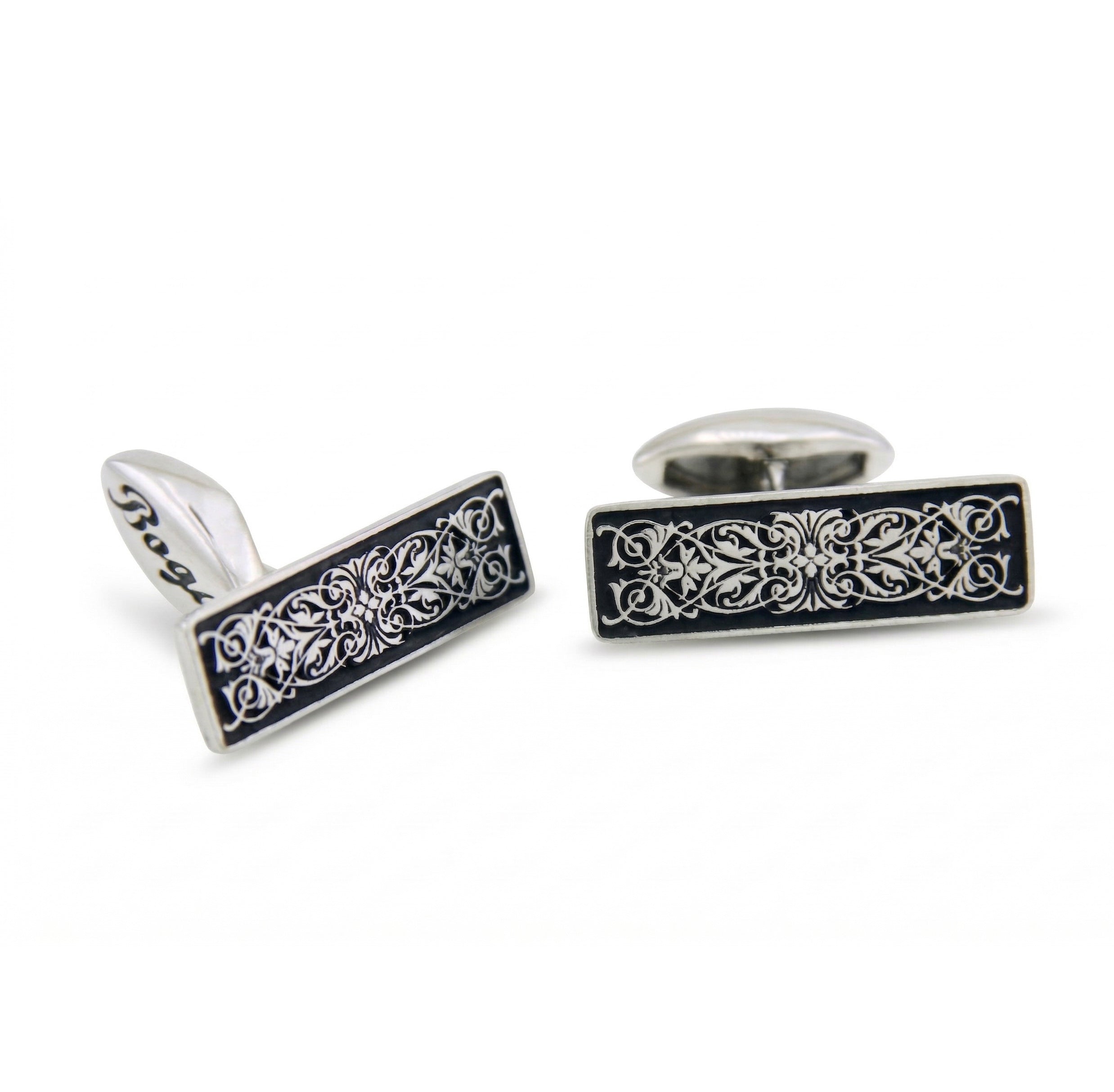 Border Cufflinks in Sterling Silver