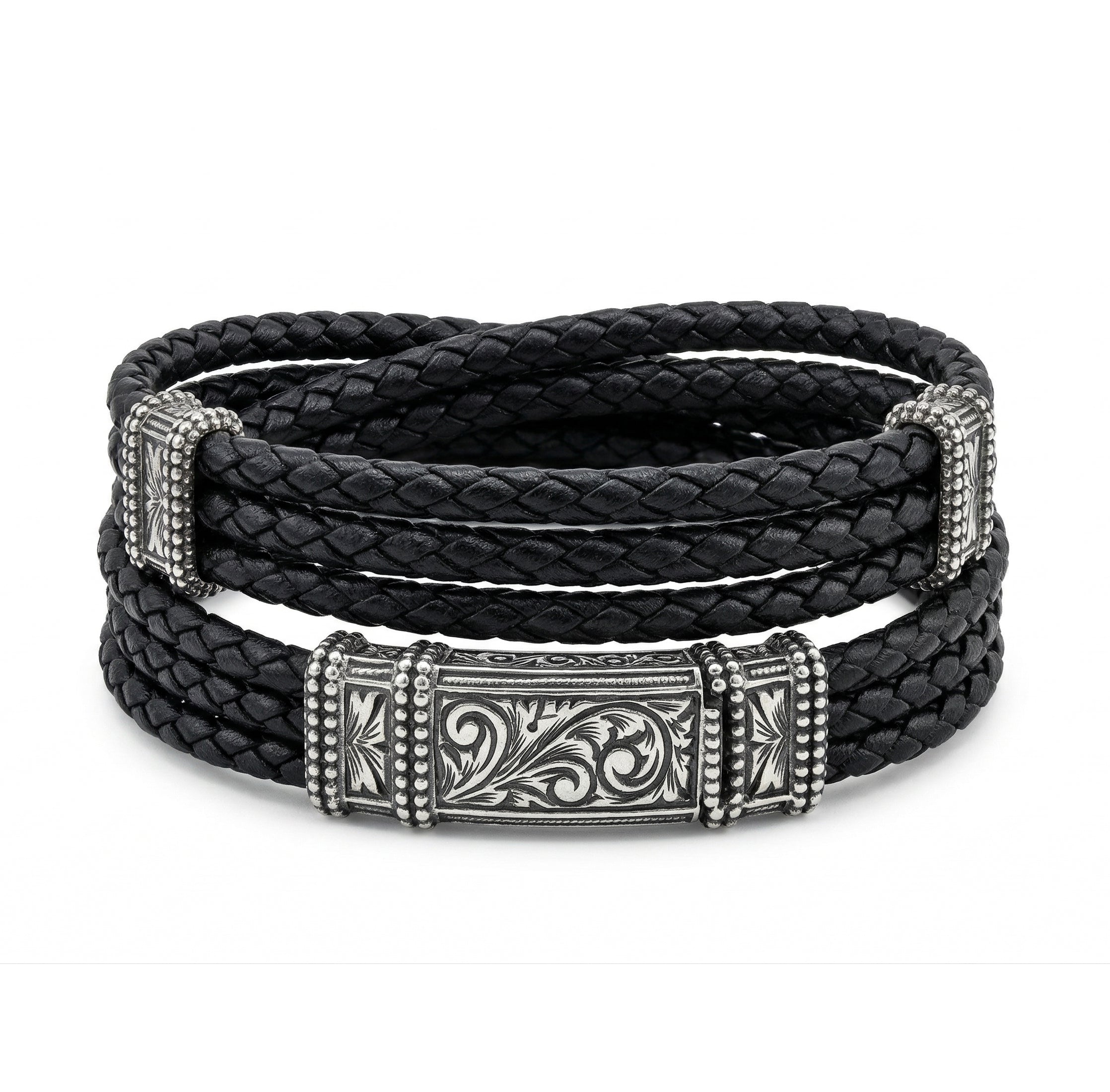 Box Engraved Bracelet in Sterling Silver