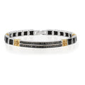 Fleur de Lis Black Diamond Bridge 14K Sterling Silver in Sterling Silver & 14K Gold