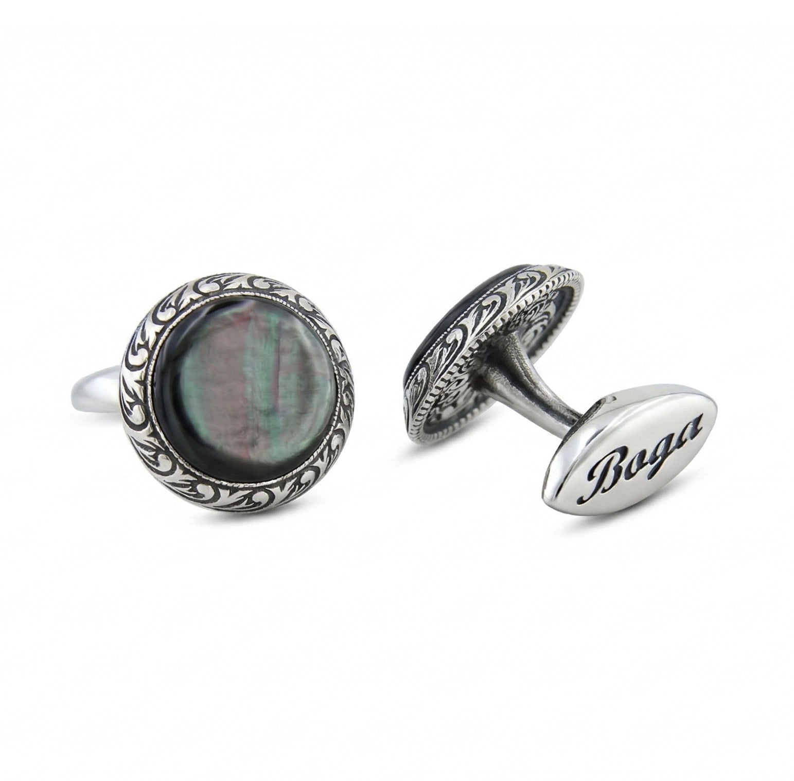 Camelia Cufflinks in Sterling Silver