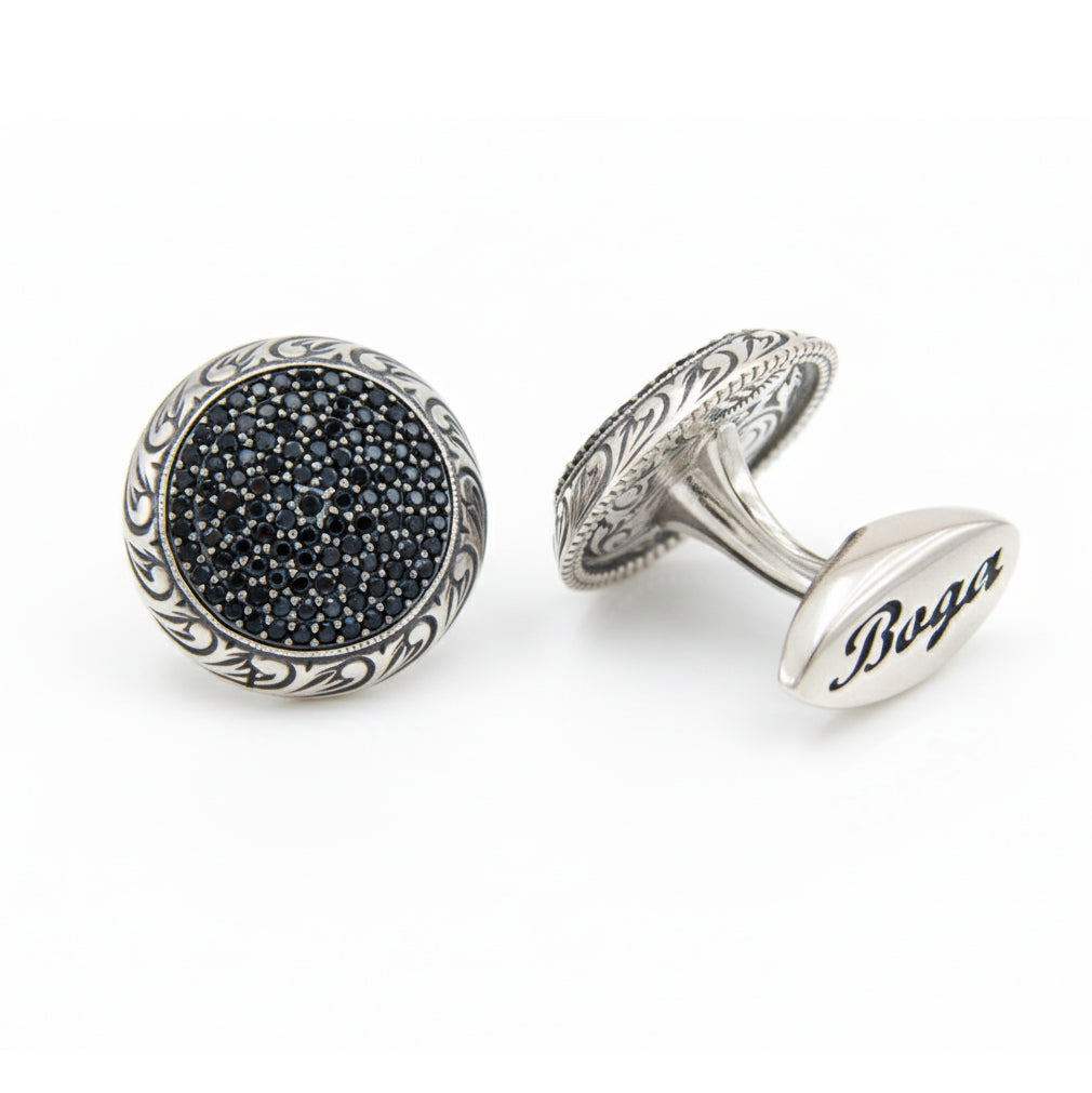 Camelia Cufflinks in Sterling Silver