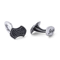 Chain Arc Shield Zircon Cufflinks in Sterling Silver