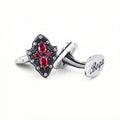 Chevalier Shield Drp Zircon Cufflinks in Sterling Silver