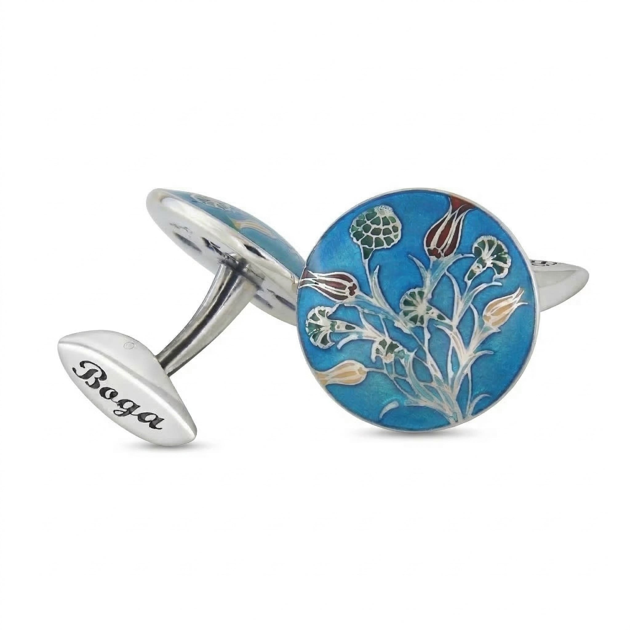 Chrysanthemum Cufflinks in Sterling Silver