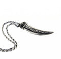 Claw Lion Engraved Necklace in Sterling Silver