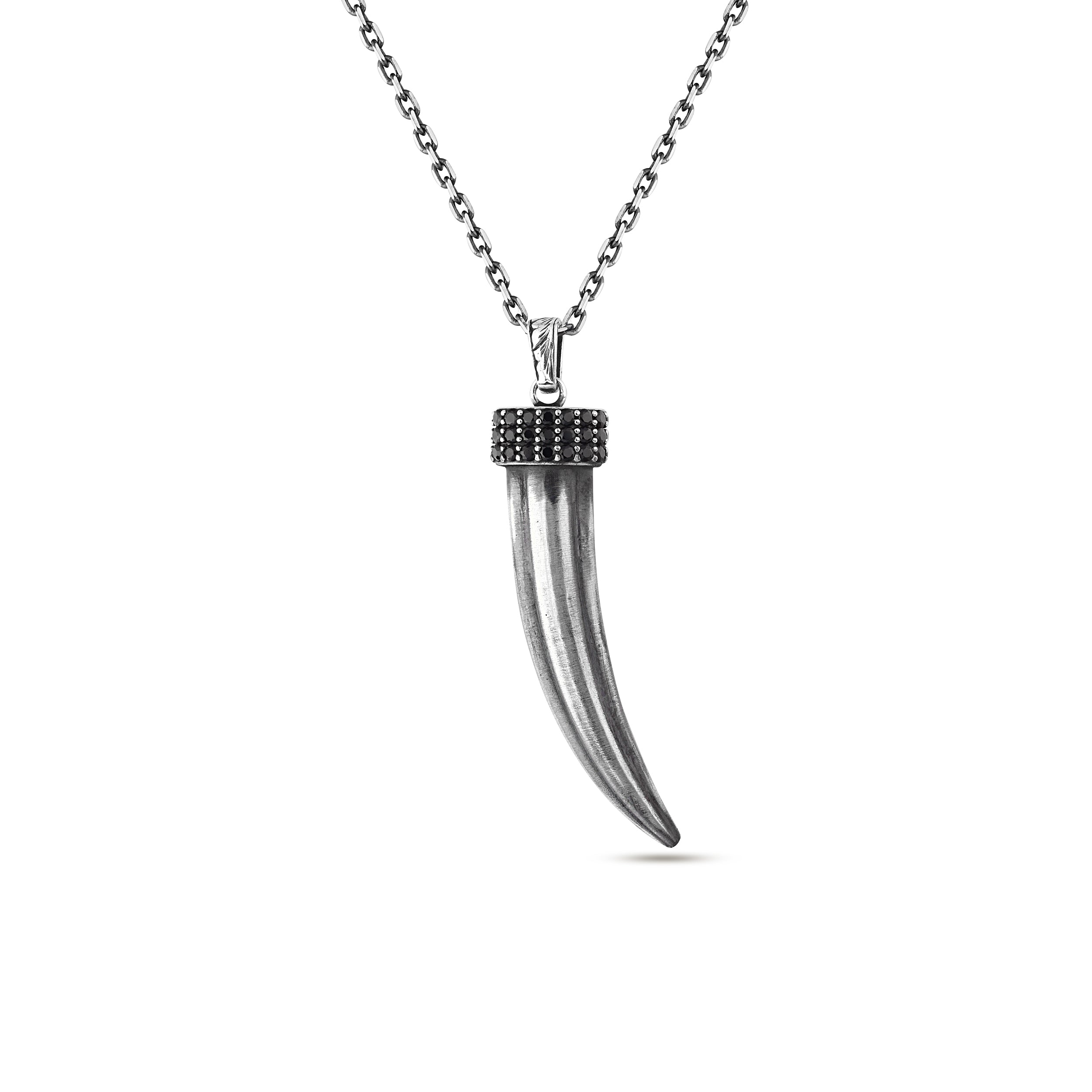 Claw Zircon Top Necklace in Sterling Silver