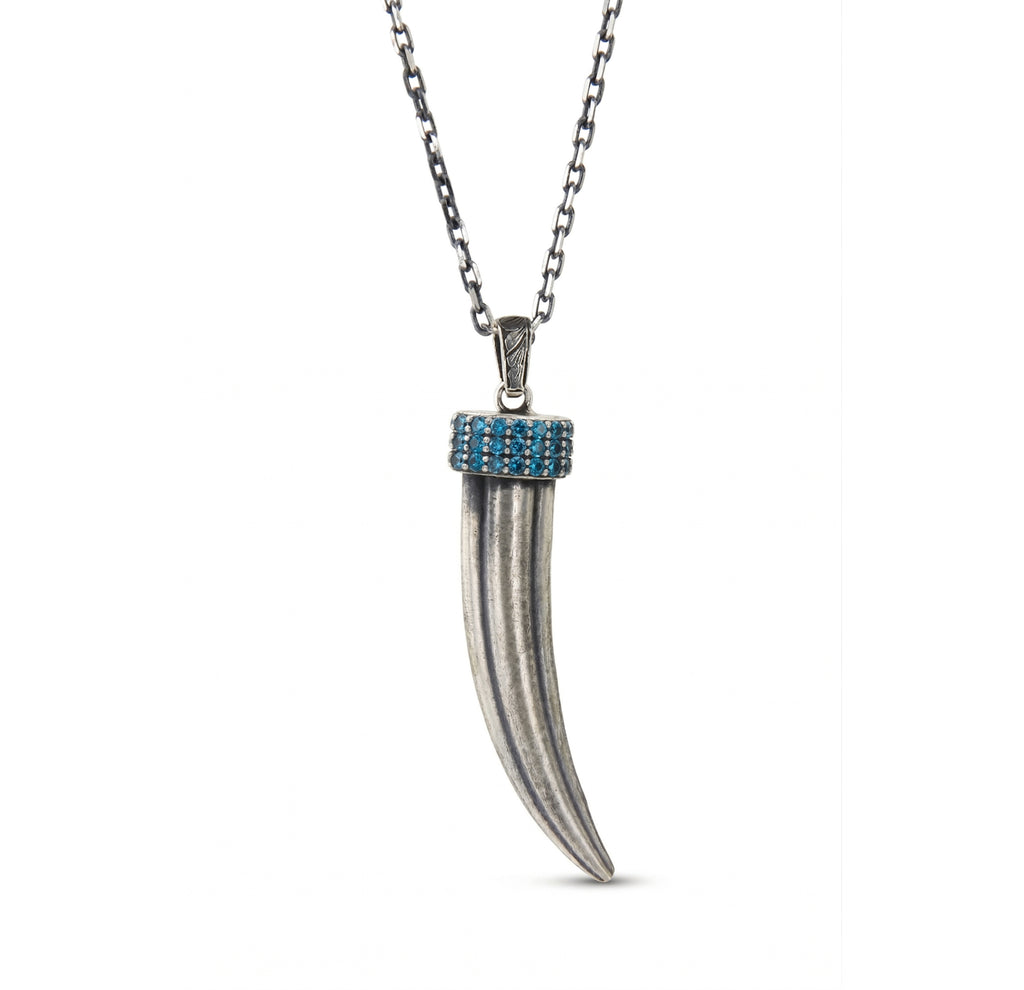 Claw Zircon Top Necklace in Sterling Silver