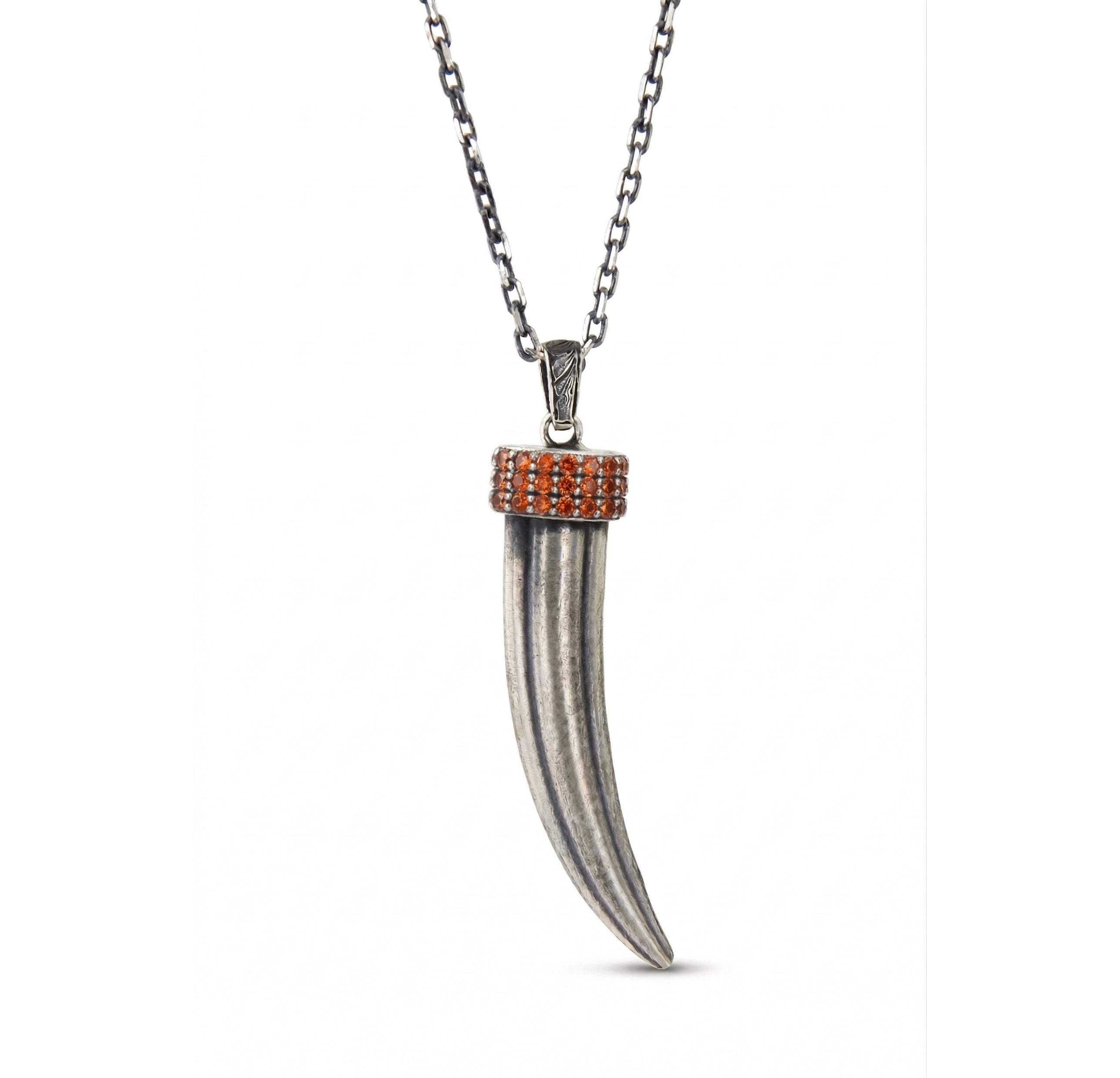Claw Zircon Top Necklace in Sterling Silver