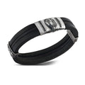 Clip 15 Eagle Leather Bracelet in Sterling Silver