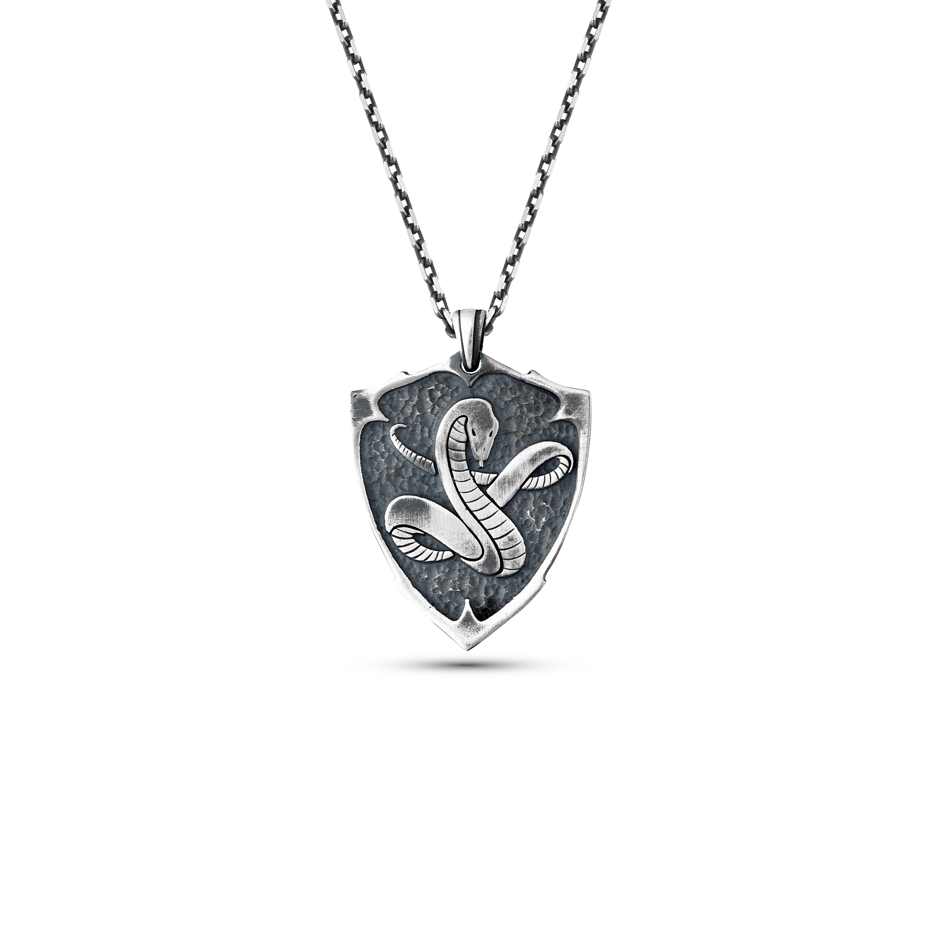 Cobra Shiled Necklace in Sterling Silver