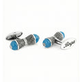 Concave Bubble Gem Stone Cufflinks in Sterling Silver