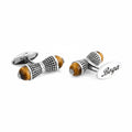Concave Bubble Gem Stone Cufflinks in Sterling Silver