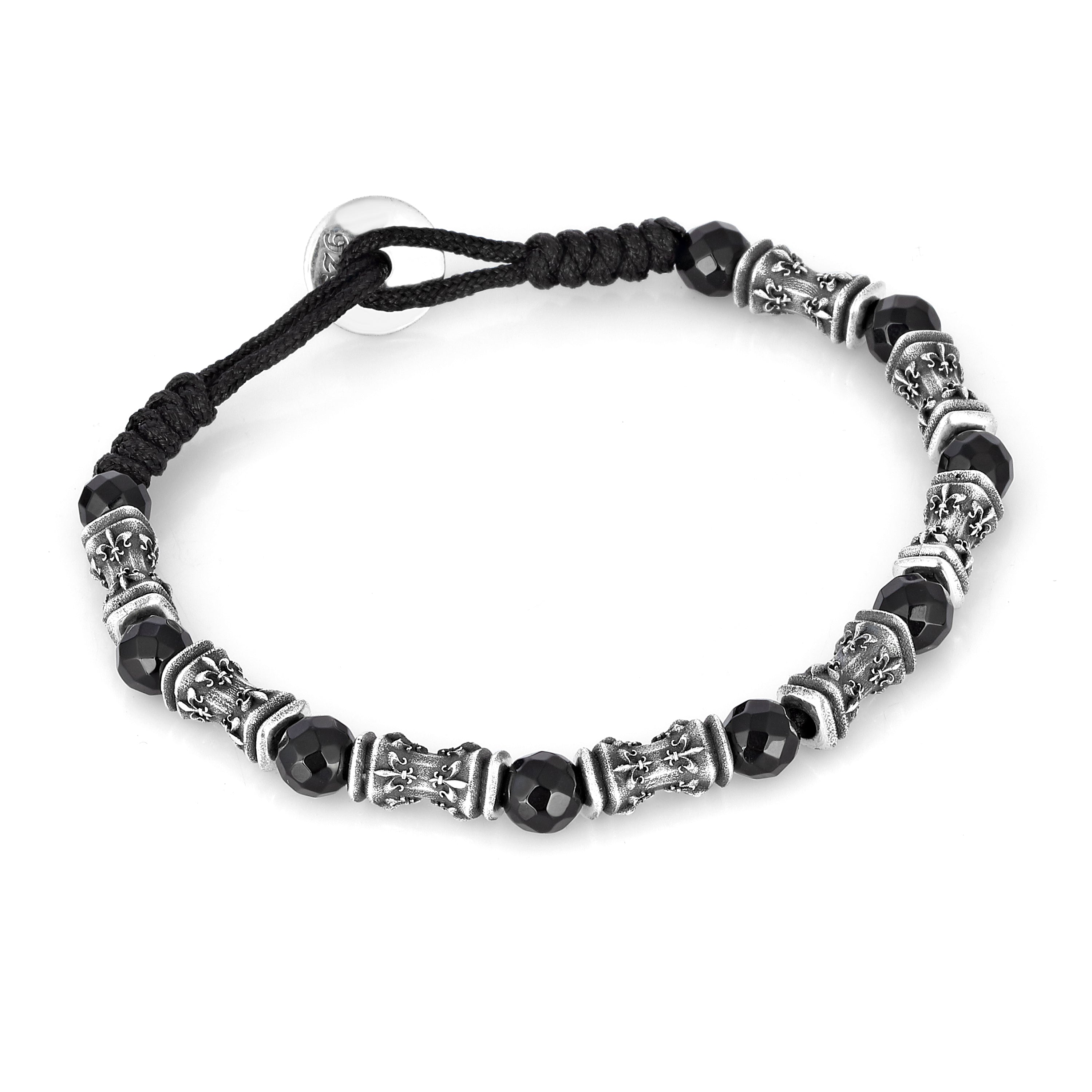 Concave Fleur de Lis G.s. Bracelet in Sterling Silver