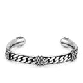 Cuff Cuban Chain Bracelet in Sterling Silver