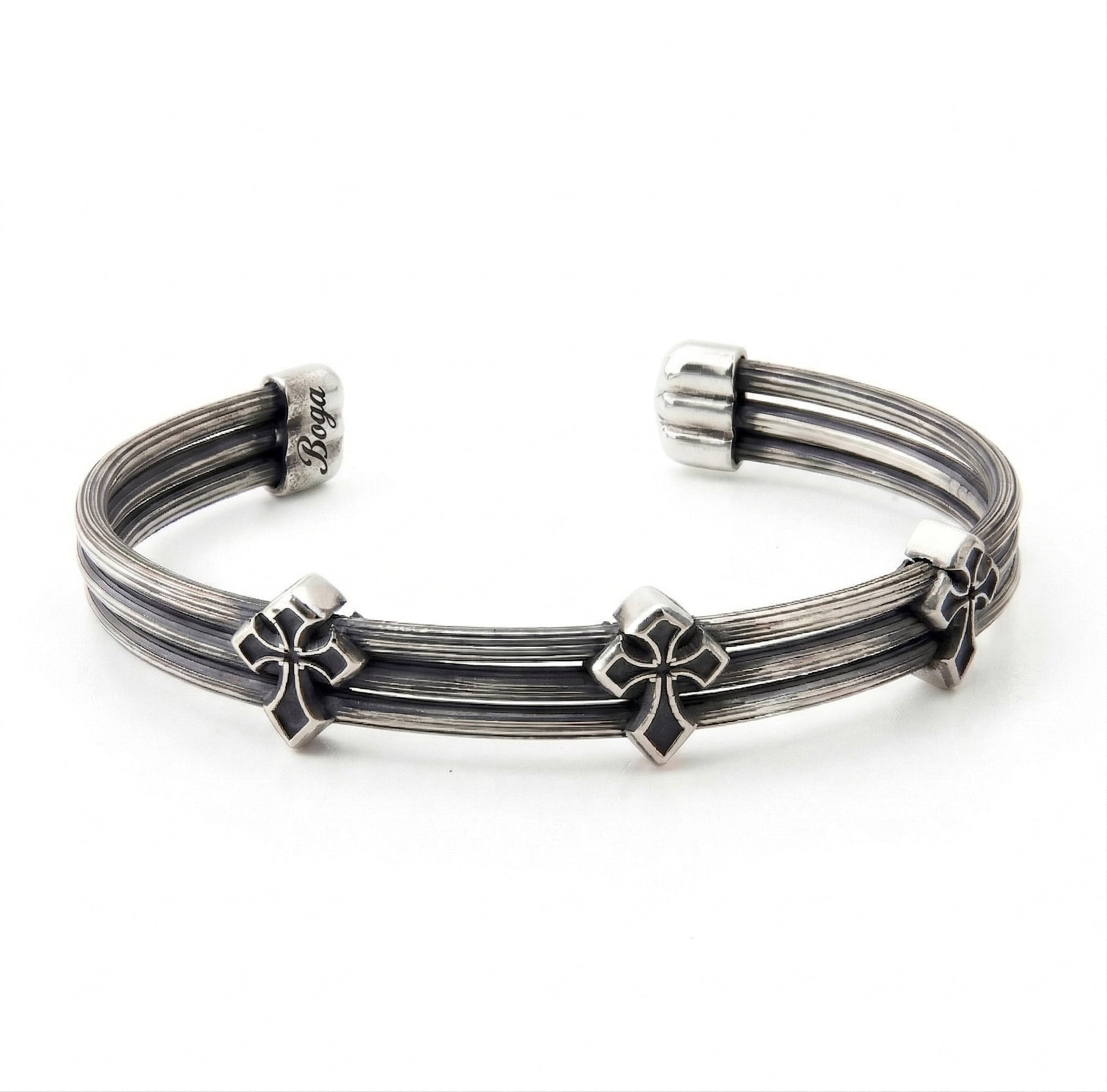 Cuff Cross Bracelet Bracelet in Sterling Silver