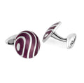 Curved Sphere Cufflinks in Sterling Silver
