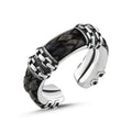 Double Leather Ring in Sterling Silver