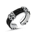 Double Leather Ring in Sterling Silver