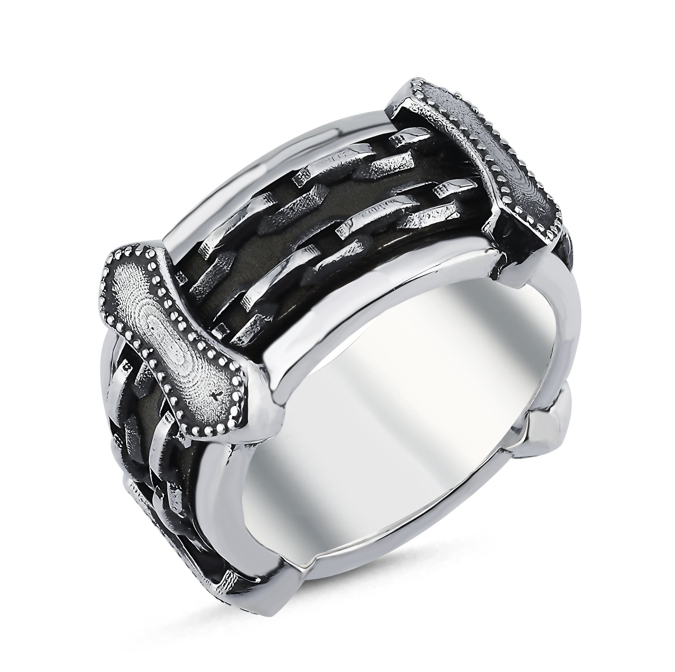 Double Chain Arch Sh Rolling Ring in Sterling Silver