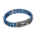 Double Lock Bubble Sqr Double Bracelet in Sterling Silver